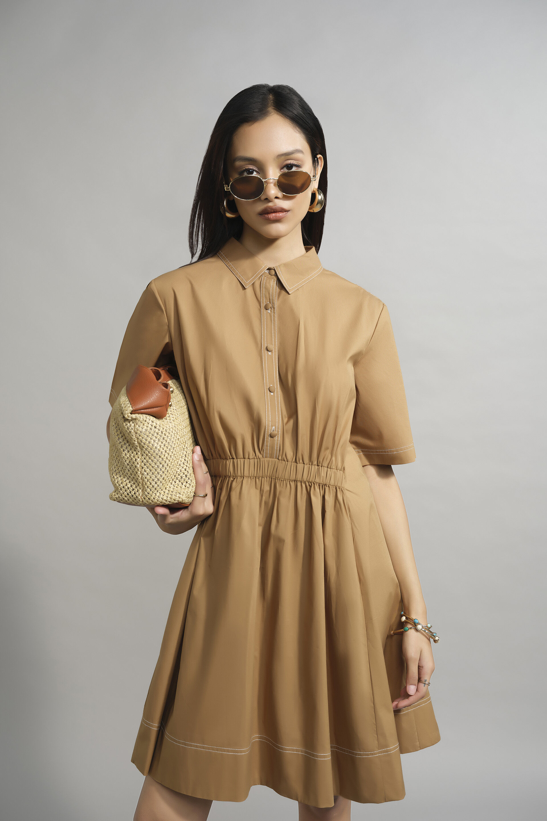 Ray Dress, Camel, image 3